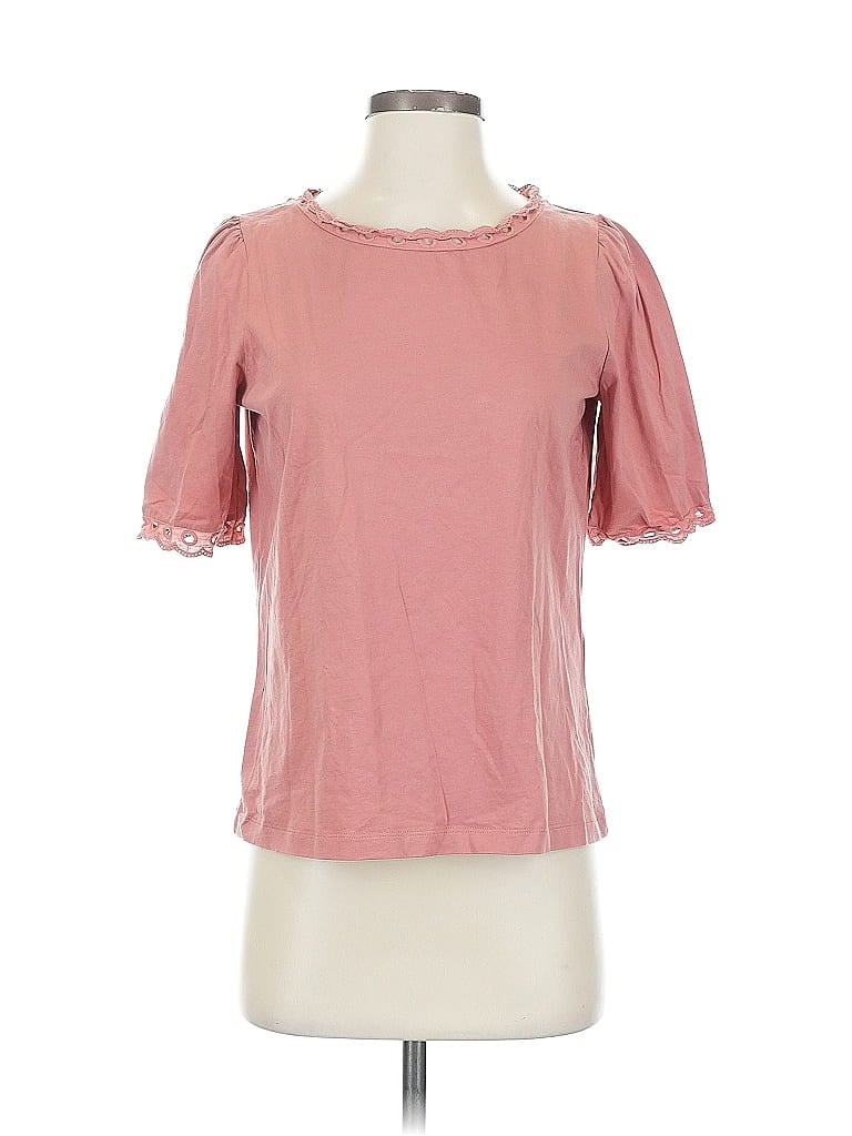 Click to view more detailed imagery on our partner's website Pre-owned Lk Bennett Short Sleeve Top Pink Keyhole Neckline Tops