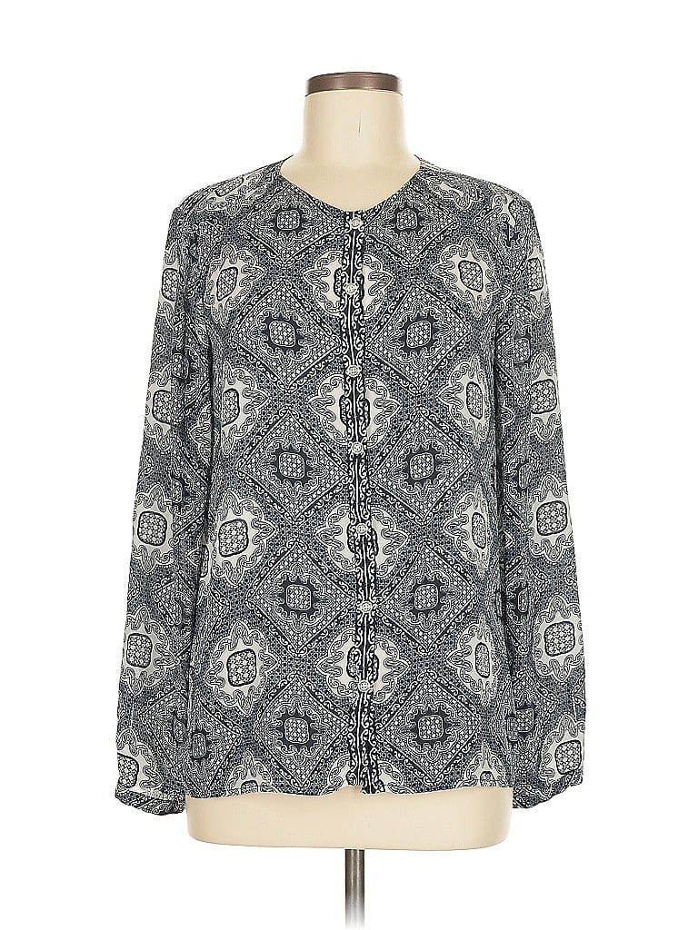 NAUTICA Pre-owned Long Sleeve Blouse In Gray