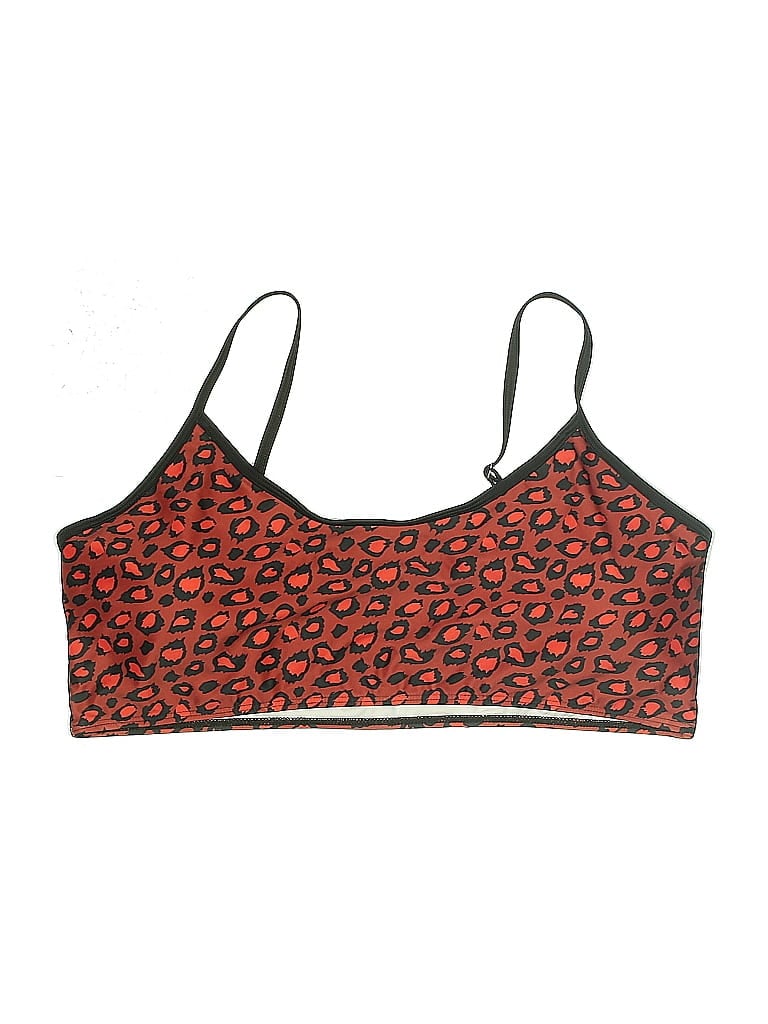 Pre-owned Unbranded Swimsuit Top Orange Animal Print Pattern Swimwear