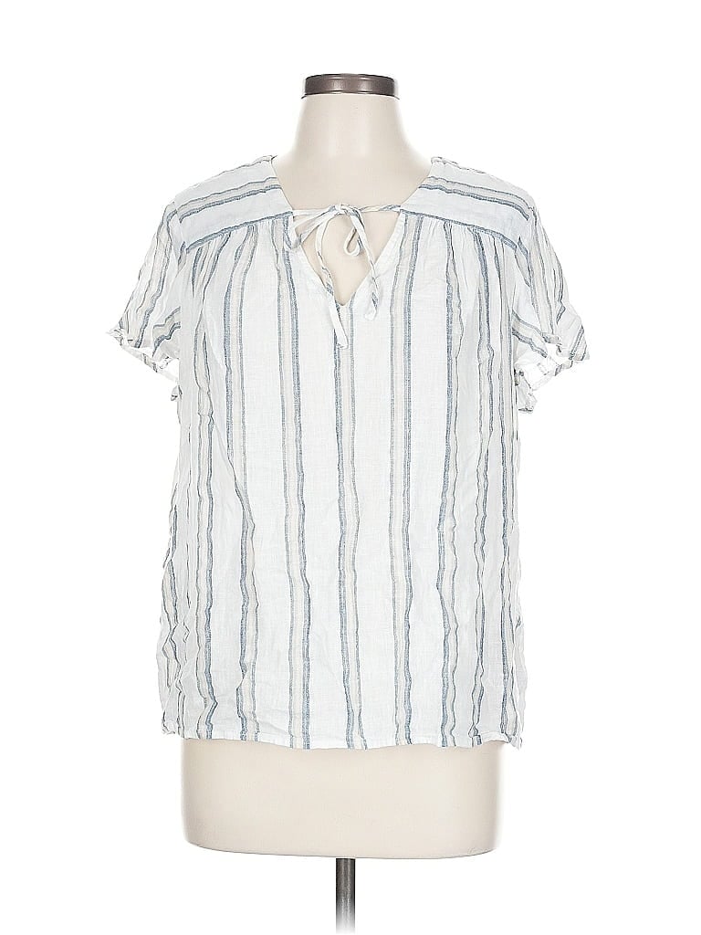 Pre-owned Rails Short Sleeve Blouse In White