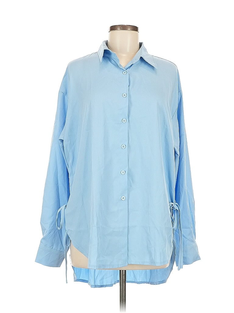 Pre-owned Unbranded Long Sleeve Blouse In Blue