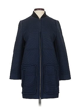 Tory Burch ネイビー ツイード ロングコート LOULOU WILLOUGHBY】モノトーンツイードロングコート