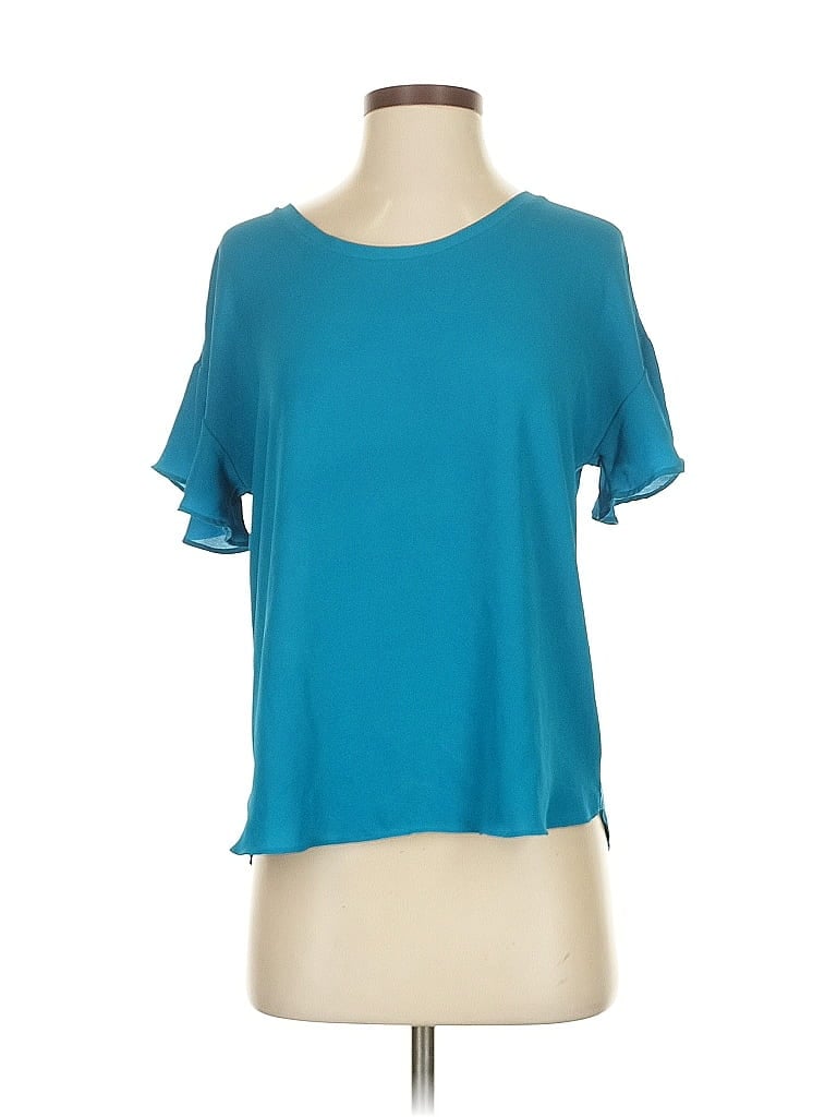 Pre-owned Ann Taylor Loft Short Sleeve T-shirt In Blue