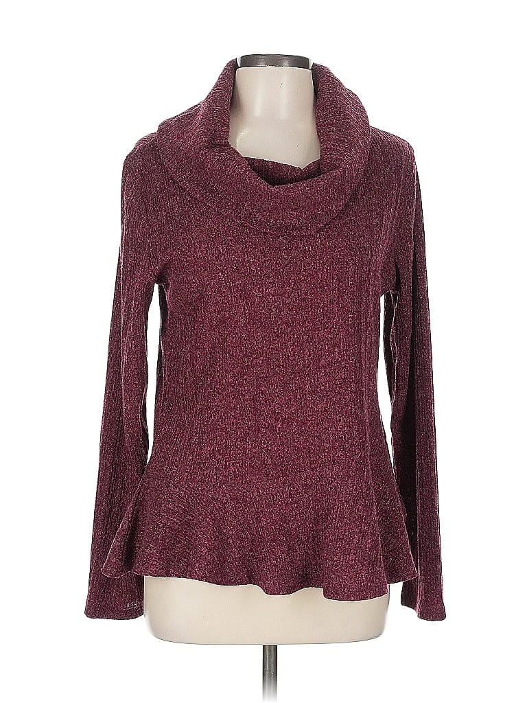 Pre-owned Bobeau Turtleneck Sweater In Burgundy