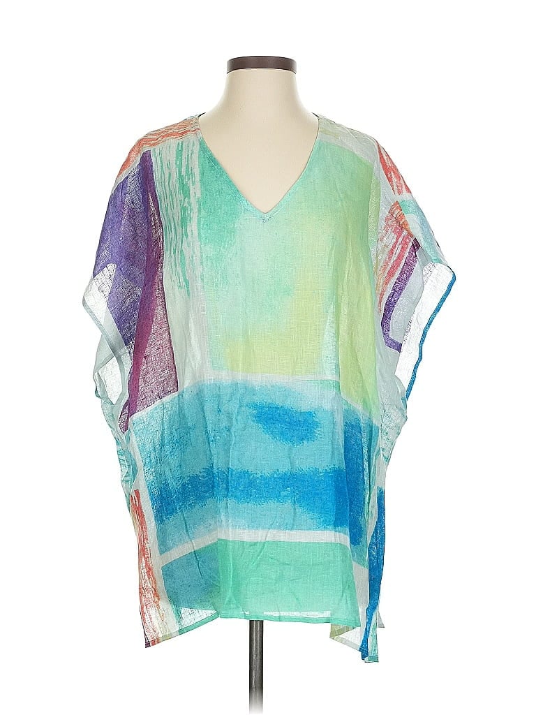 Pre-owned Chico's 3/4 Sleeve Blouse In Blue