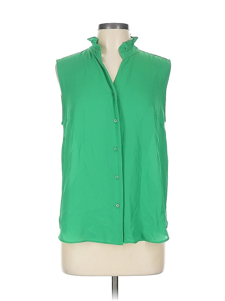 Pre-owned Ann Taylor Sleeveless Blouse In Green