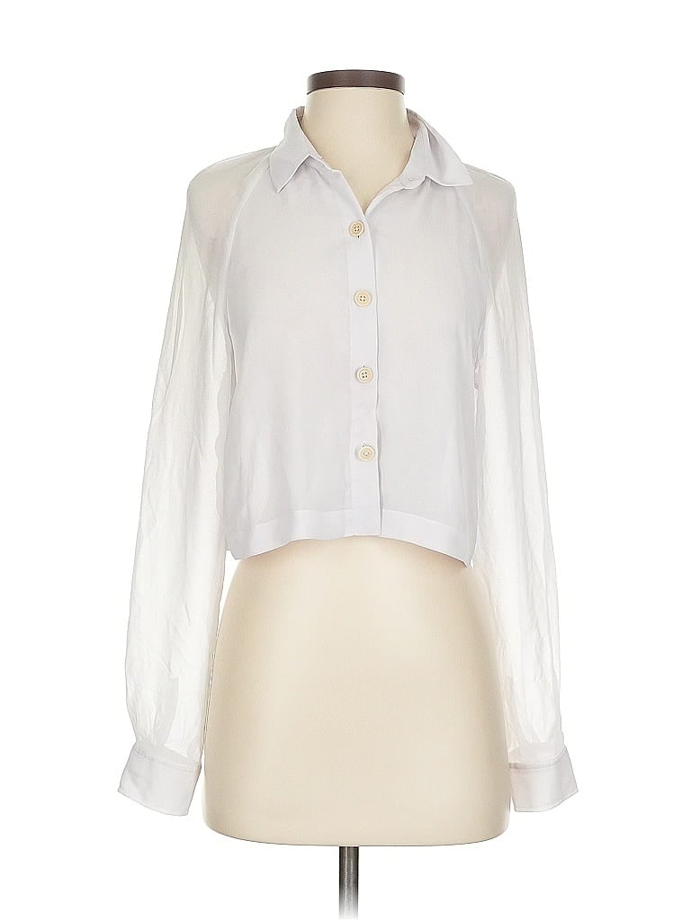 Pre-owned Wilfred Long Sleeve Blouse In White