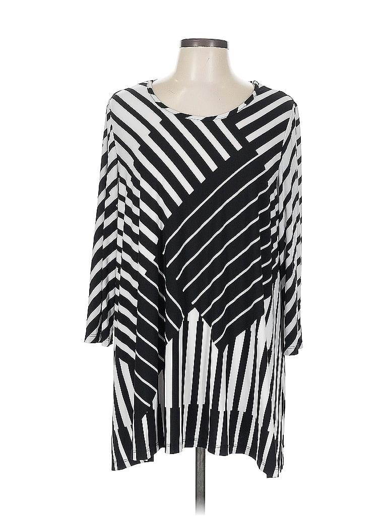 Pre-owned Joseph Ribkoff 3/4 Sleeve Blouse In Black