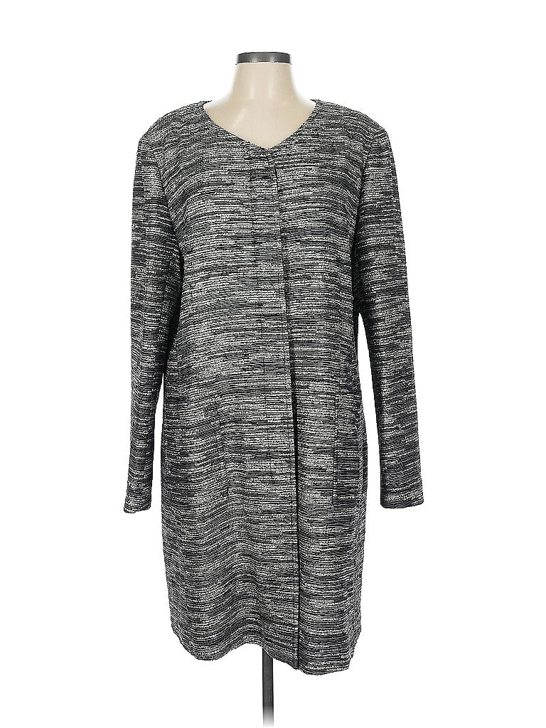 Pre-owned Lafayette 148 Coat In Silver