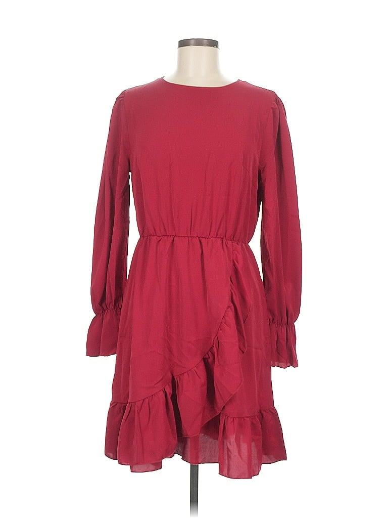 Pre-owned Assorted Brands Casual Dress In Burgundy