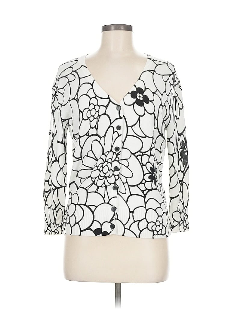 Pre-owned Kenar Cardigan Sweater In White