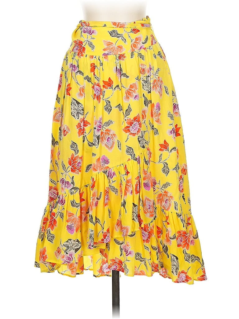 Pre-owned Joie Silk Skirt In Yellow