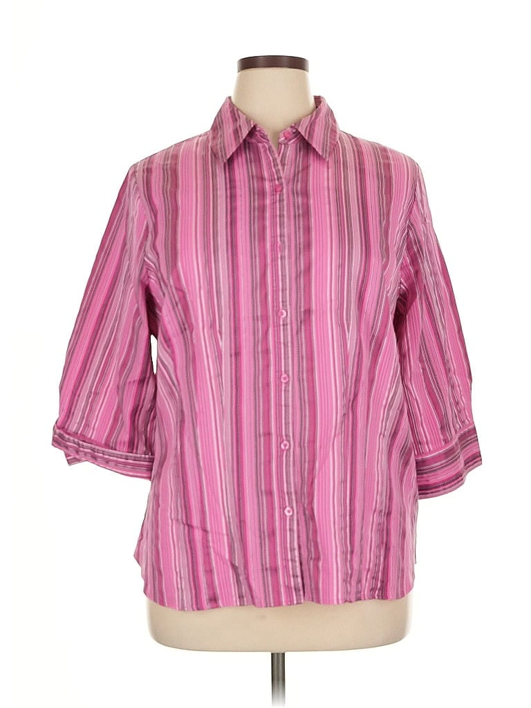Pre-owned Apt. 9 3/4 Sleeve Blouse In Pink