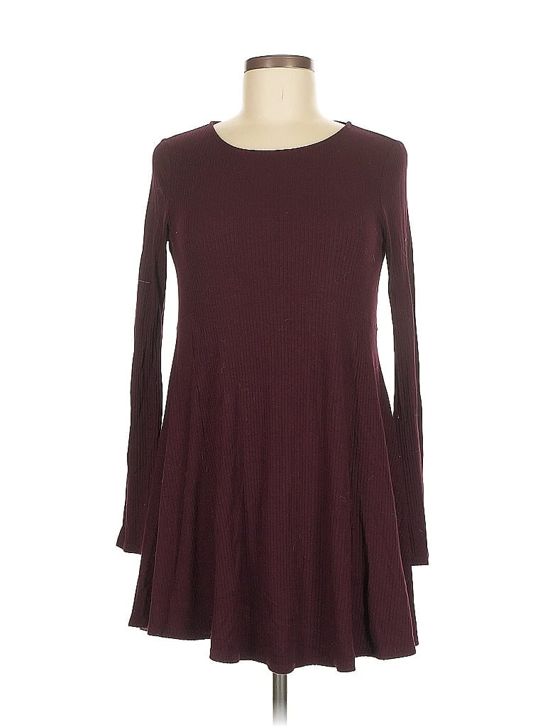 Pre-owned Olivaceous Casual Dress In Burgundy
