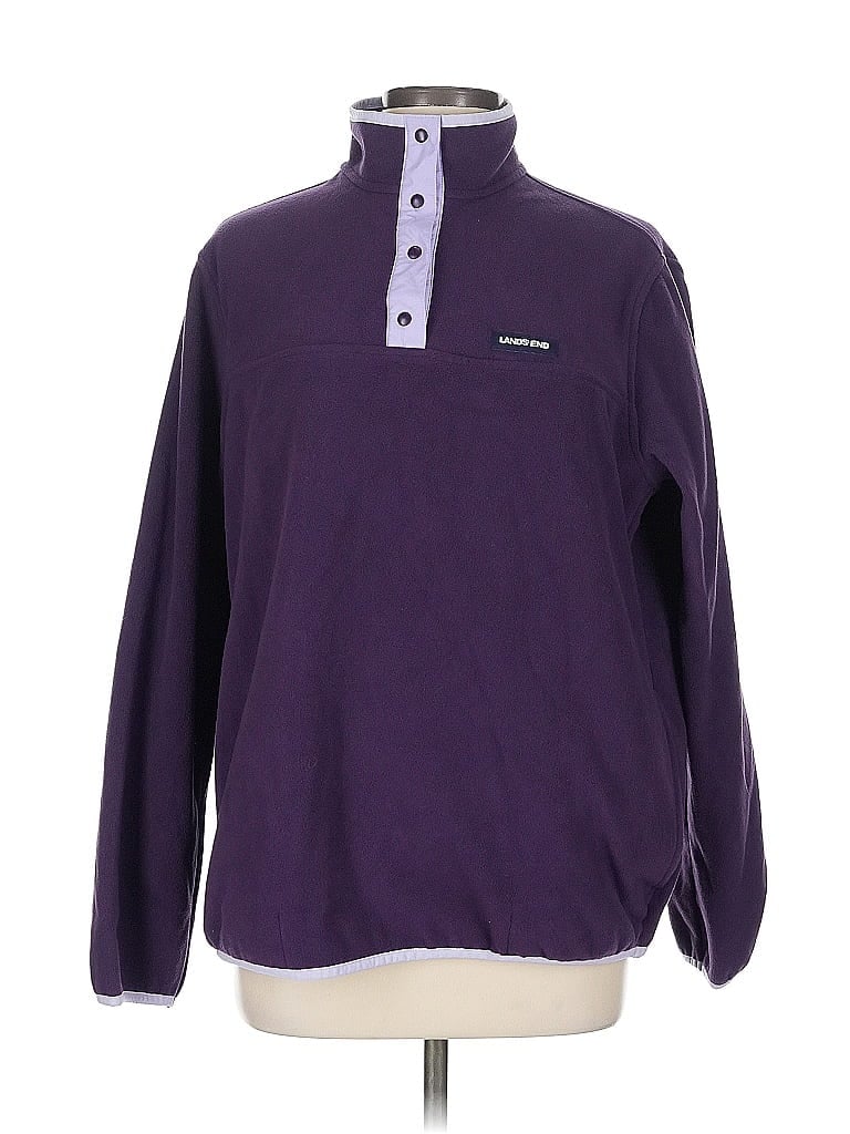 Pre-owned Lands' End Fleece Jacket In Purple