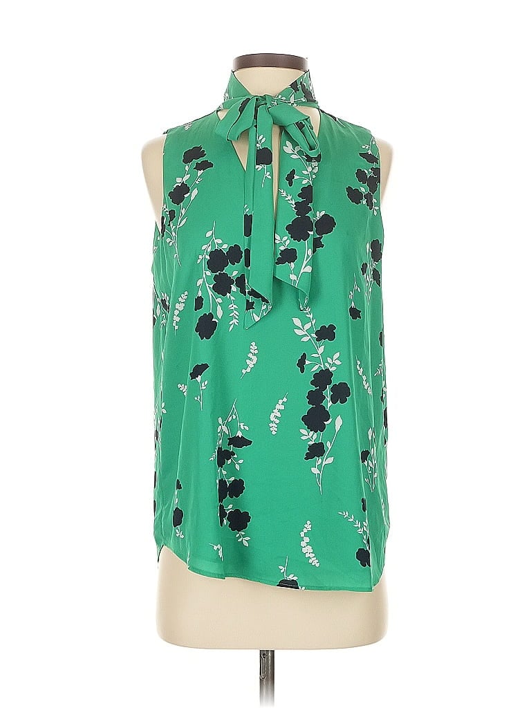 Pre-owned Ann Taylor Sleeveless Blouse In Green