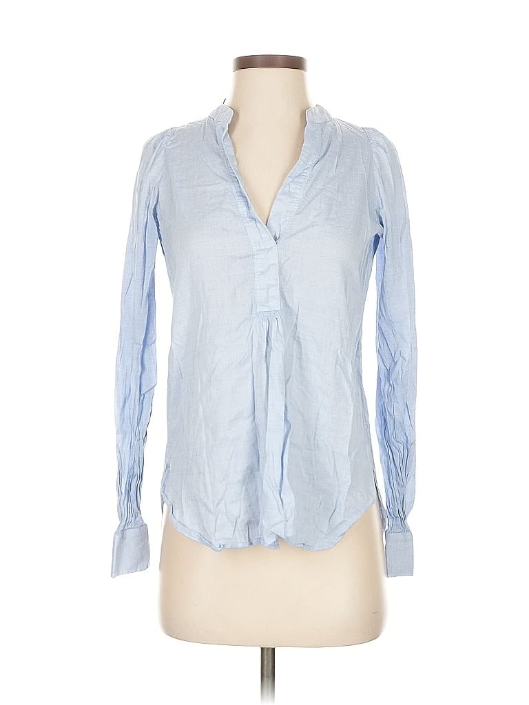 Pre-owned Ann Taylor Loft Long Sleeve Blouse In Blue