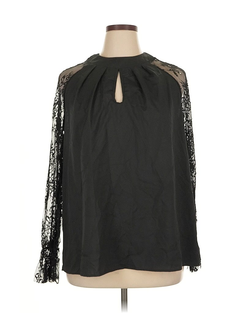 Pre-owned Unbranded Long Sleeve Blouse In Black