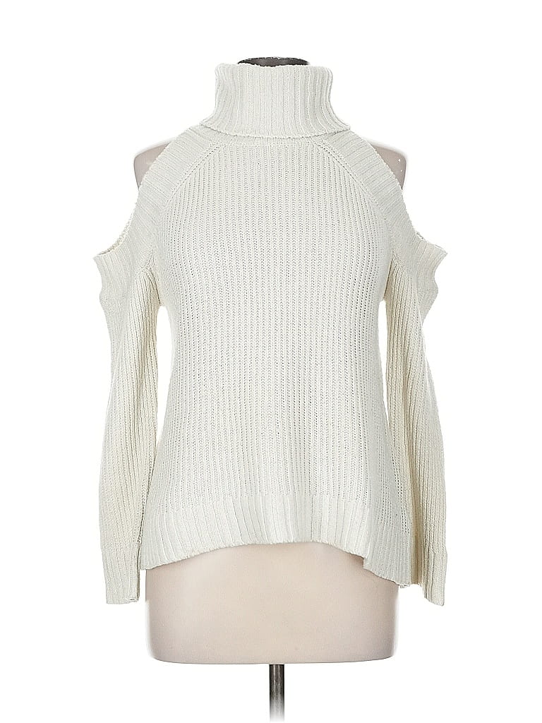 Pre-owned Joa Turtleneck Sweater In White