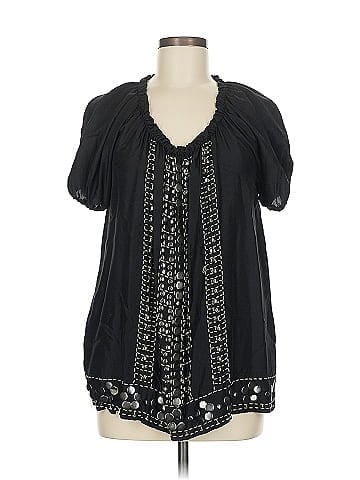 DKNY Short Sleeve Silk Top (view 1)