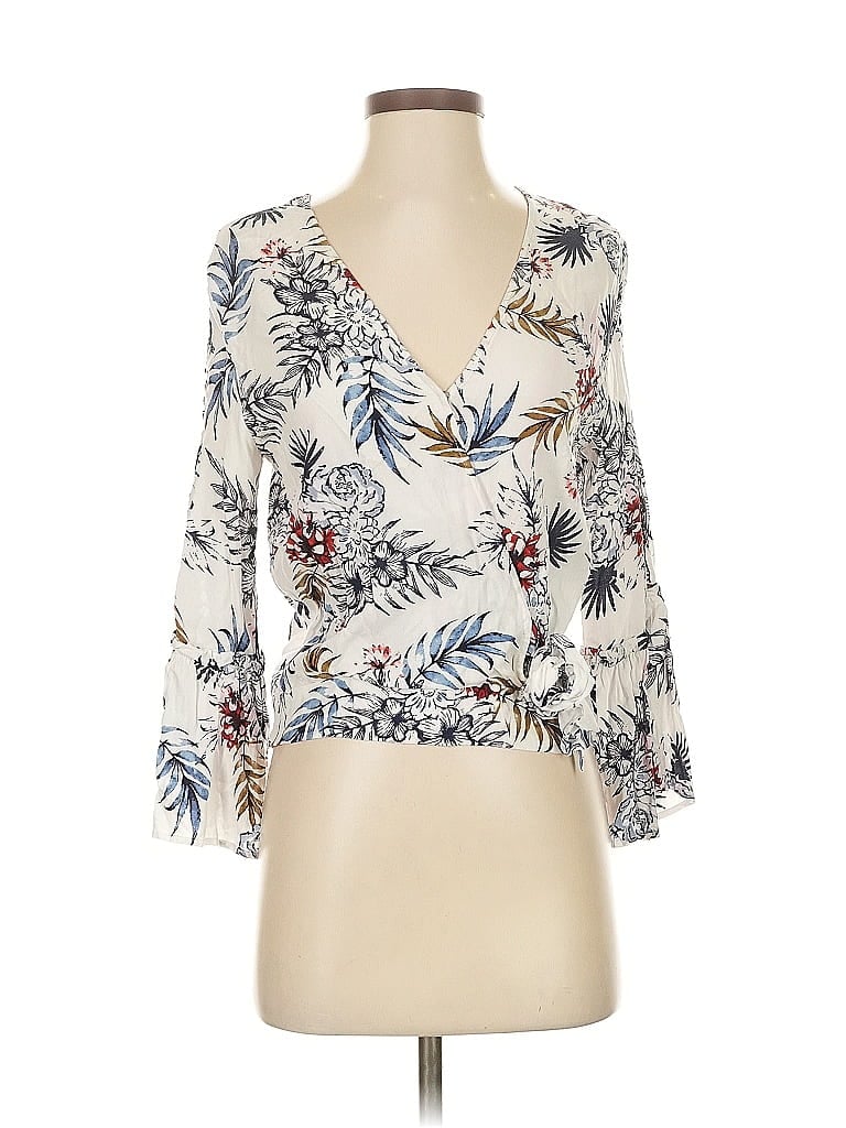 HEM & THREAD Pre-owned 3/4 Sleeve Blouse In Blue