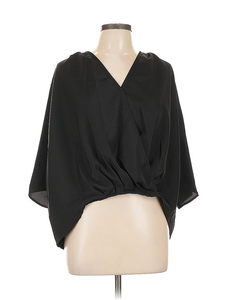 Pre-owned Shein 3/4 Sleeve Blouse In Black