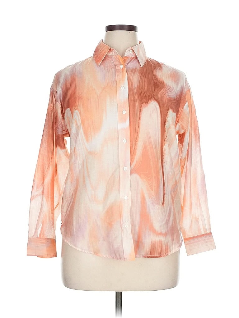 Pre-owned Dex 3/4 Sleeve Blouse In Brown