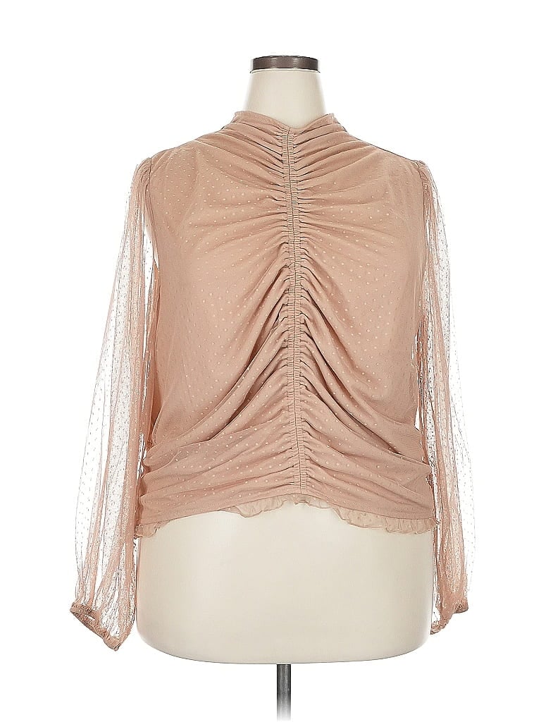 EN ELLY Pre-owned Long Sleeve Blouse In Brown
