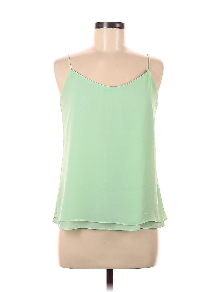 Pre-owned Ny & C Sleeveless Top Green Halter Neckline Tops