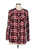 Talbots 100% Viscose Plaid Red Long Sleeve Button-Down Shirt Size M - photo 1