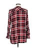 Talbots 100% Viscose Plaid Red Long Sleeve Button-Down Shirt Size M - photo 2