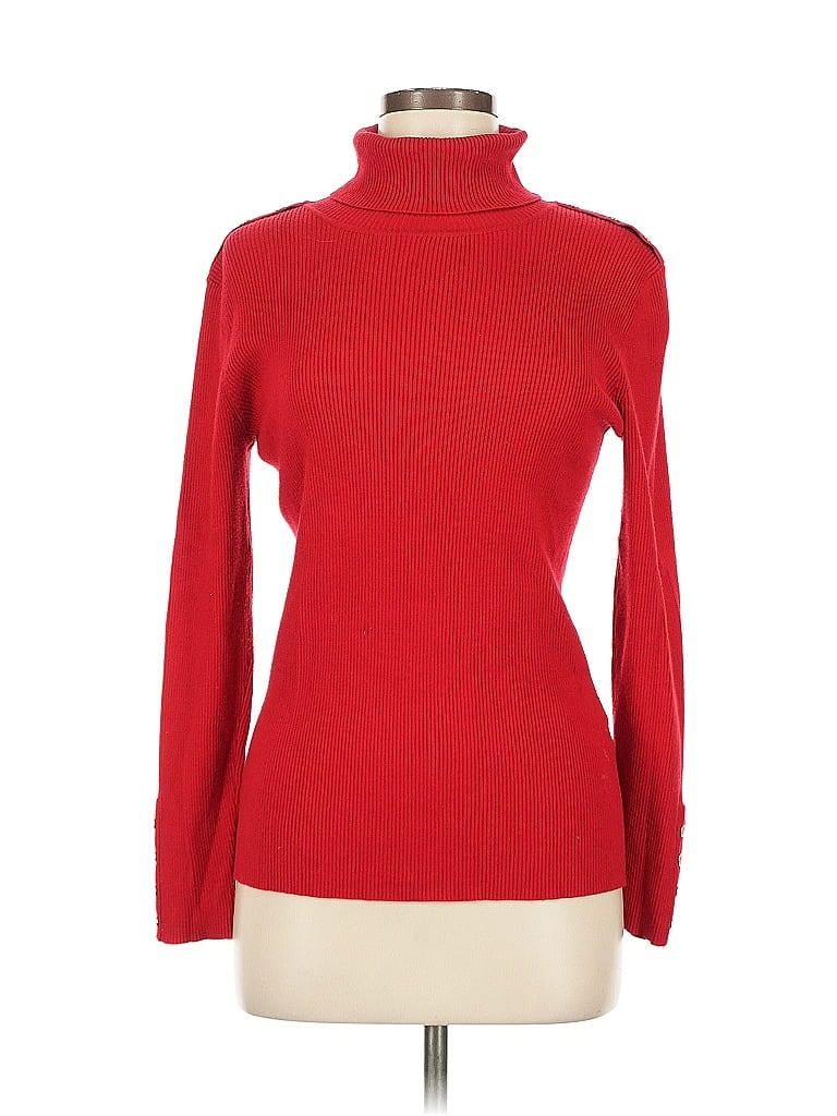Pre-owned Calvin Klein Turtleneck Sweater In Red