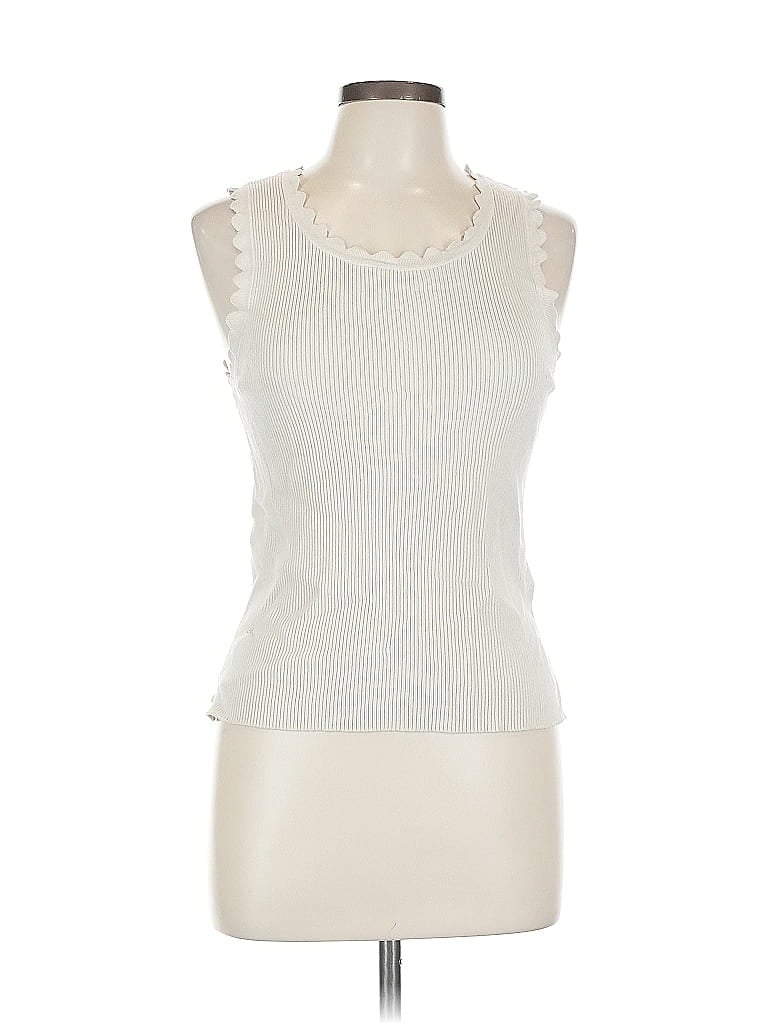 Pre-owned Marled By Reunited Sleeveless Top Ivory Sweetheart Neckline Tops In White