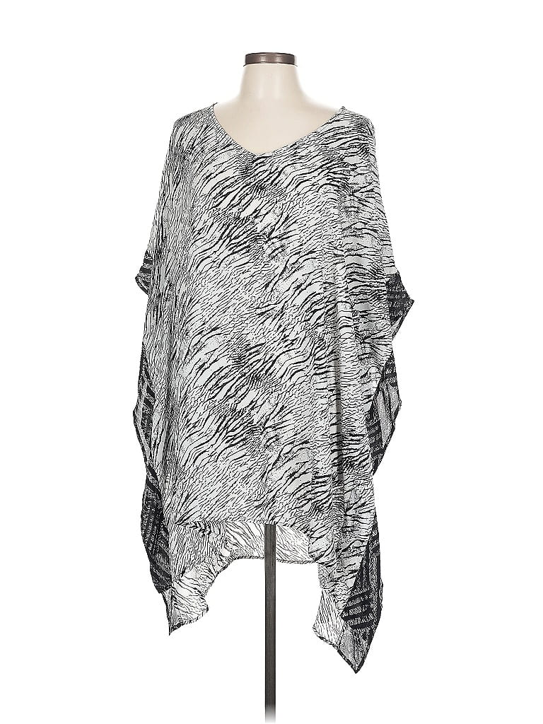 Pre-owned Chico's 3/4 Sleeve Blouse In Silver