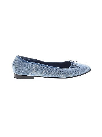 Chanel Denim Printed CC Cap Toe Ballerina Flats (view 1)