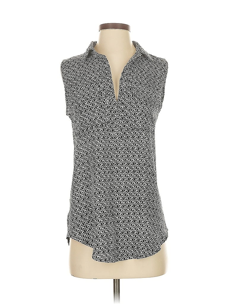 Pre-owned Ann Taylor Loft Short Sleeve Polo Shirt In Gray