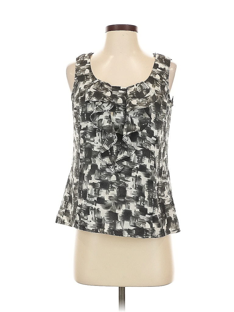 Pre-owned Ann Taylor Loft Sleeveless Top Gray Sweetheart Neckline Tops