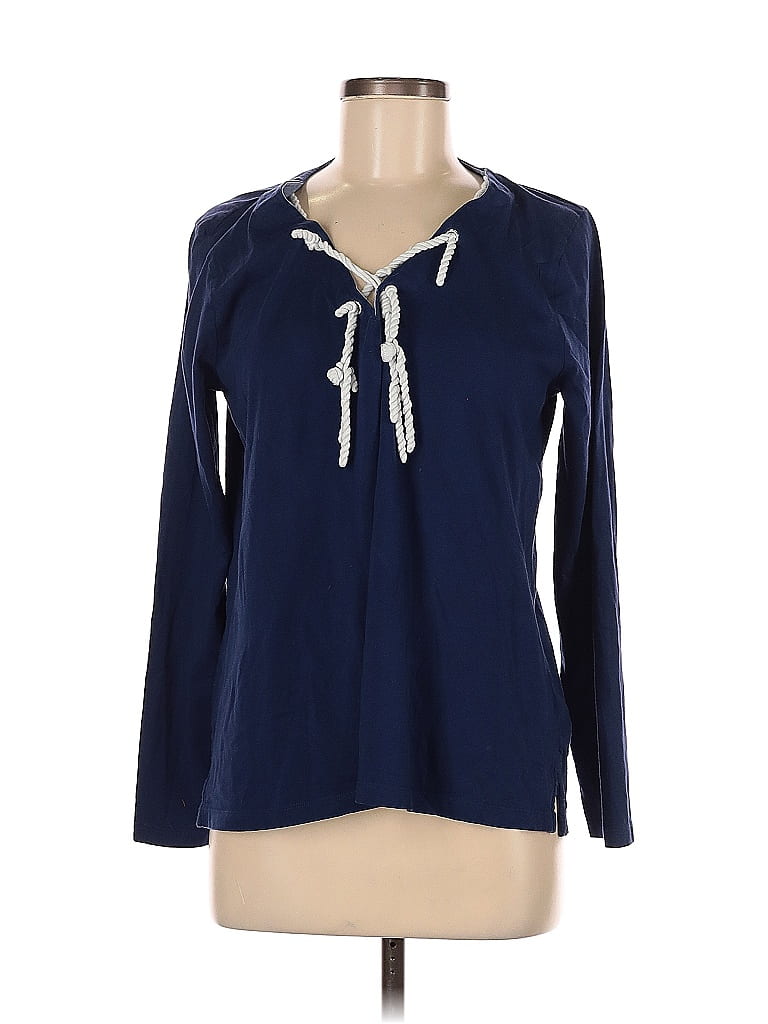 Pre-owned Nautica Long Sleeve Blouse In Blue