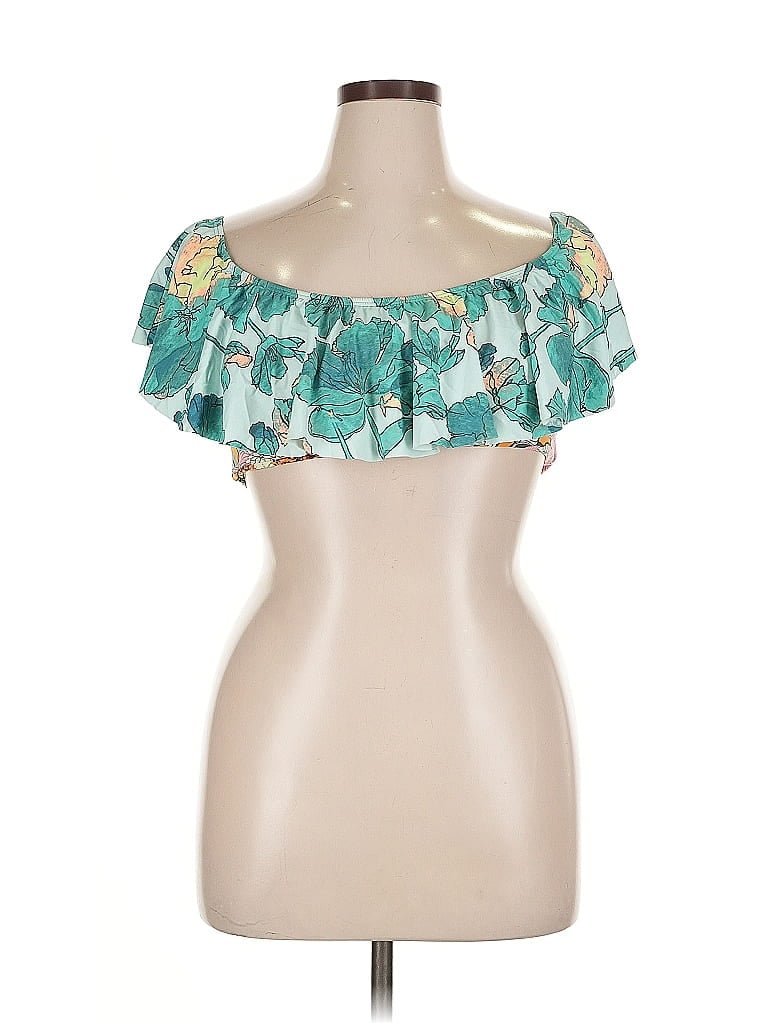 Pre-owned Maaji Short Sleeve Blouse In Blue