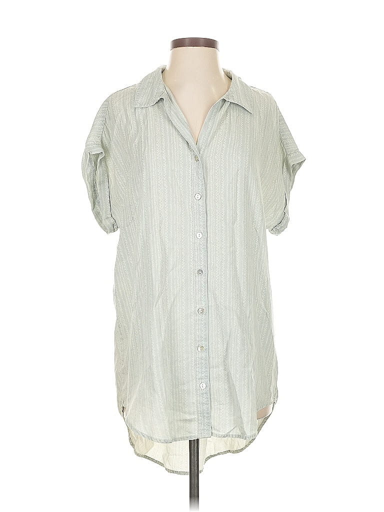 Pre-owned Lovestitch Short Sleeve Button Down Shirt In Blue