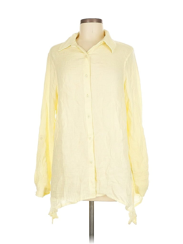 Pre-owned Zac & Rachel Long Sleeve Button Down Shirt In Yellow