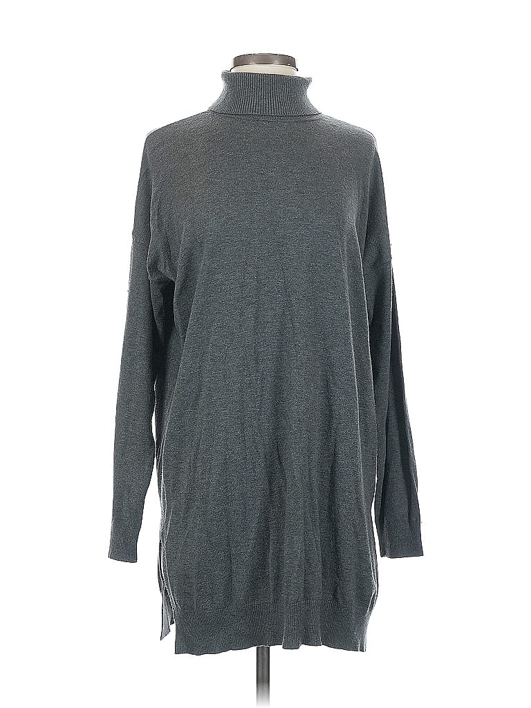 Pre-owned Eileen Fisher Turtleneck Sweater In Gray
