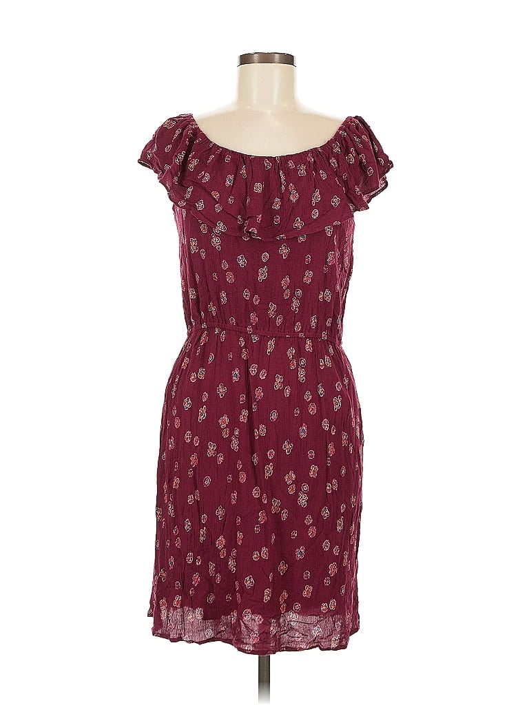 Pre-owned Ann Taylor Loft Outlet Casual Dress In Burgundy