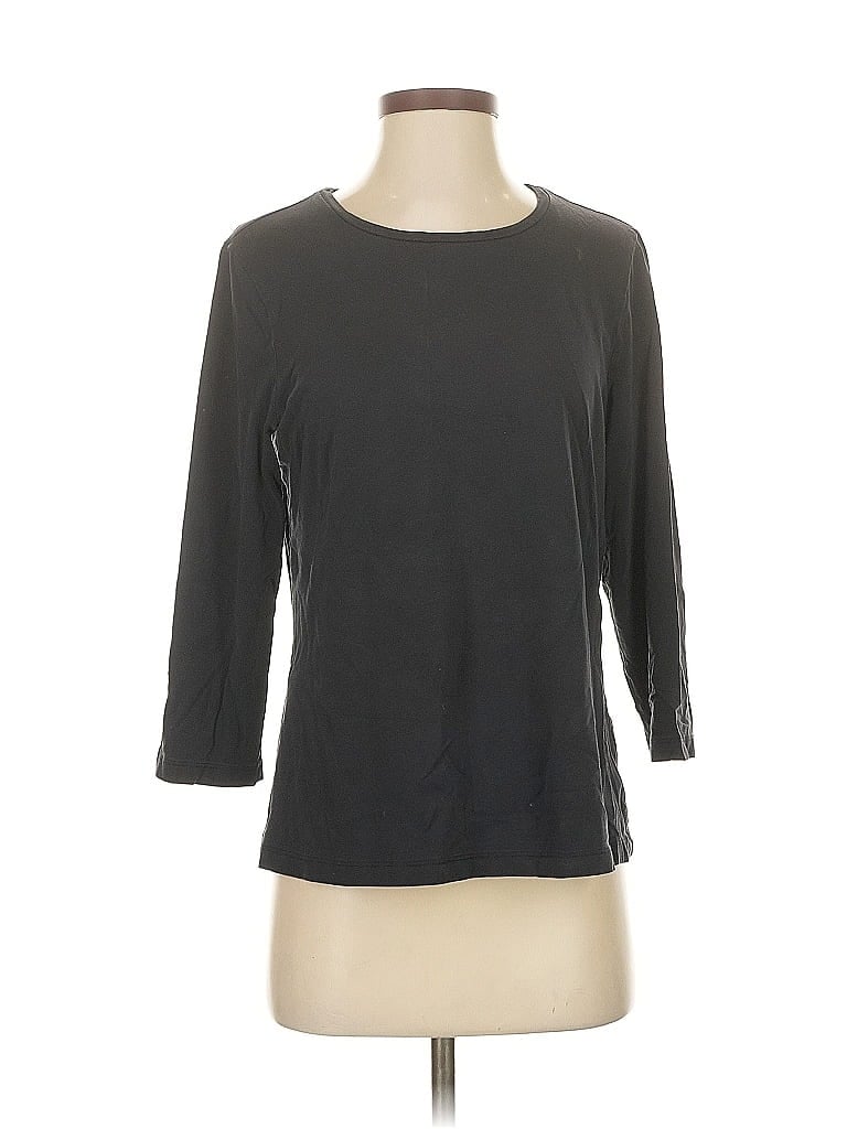 Pre-owned Chico's 3/4 Sleeve T-shirt In Black