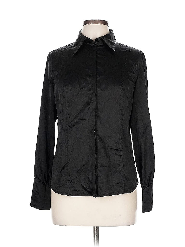 Pre-owned Haute Hippie Long Sleeve Blouse In Black