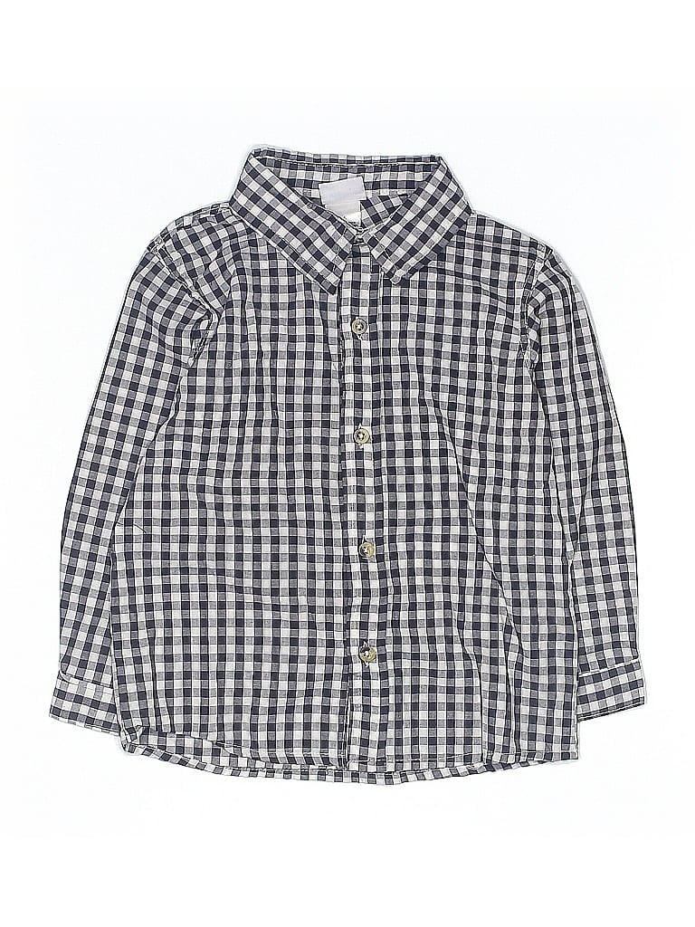 Pre-owned Nannette Kids' Long Sleeve Button Down Shirt In Blue