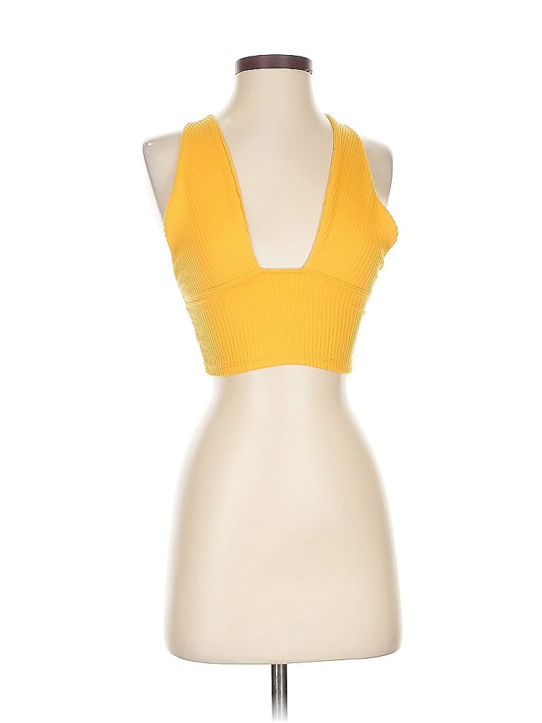 Click to view more detailed imagery on our partner's website Pre-owned Urban Outfitters Tank Top Yellow Halter Neckline Tops