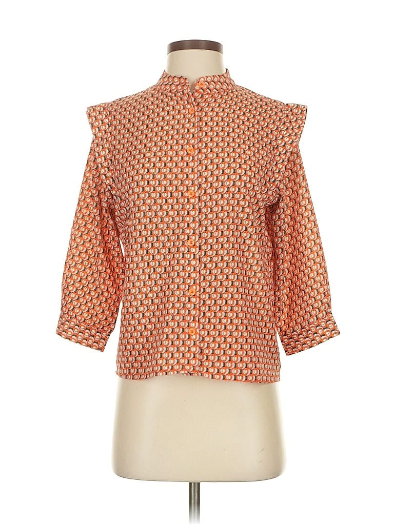 Pre-owned Assorted Brands 3/4 Sleeve Blouse In Orange