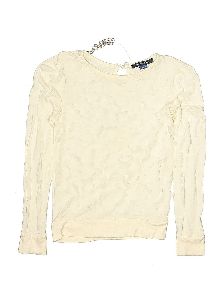 Click to view more detailed imagery on our partner's website Pre-owned River Island Kids' Long Sleeve Top Ivory Ruffles Neckline Tops In White