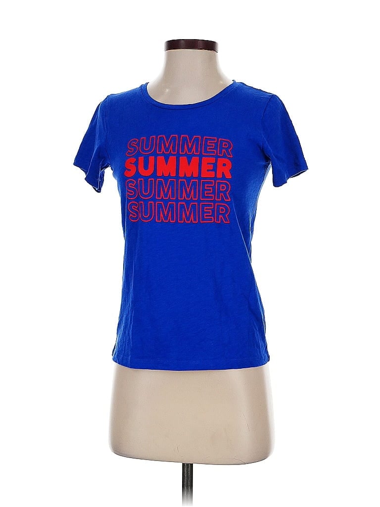 Pre-owned J.crew Factory Store Short Sleeve T-shirt In Blue